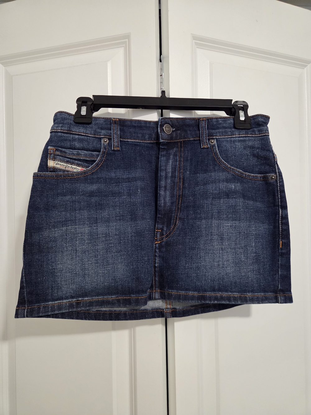 Diesel Dark Blue Denim Jeans with Leather Patch